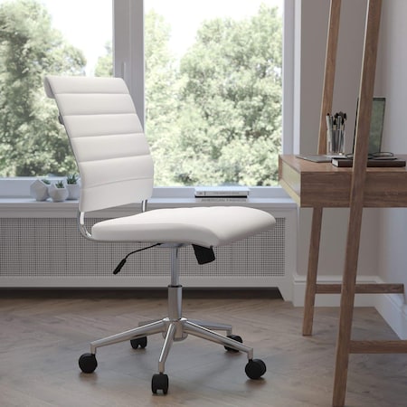 Flash Furniture White LeatherSoft Office Chair BT-20595M-NA-WH-GG